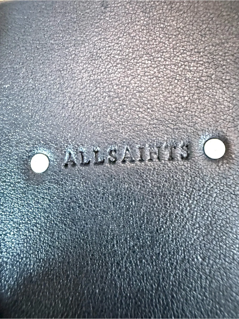 AllSaints Black Genuine Leather / Elastic Belt Silver Buckle Studded NWT